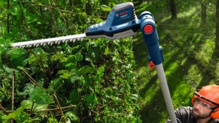Neu im Bosch Professional 18V System: Teleskop-Heckenschere und Hochentaster für Profis